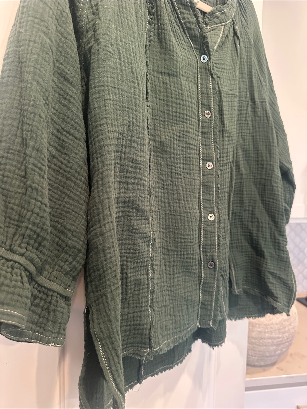 Green Entro Gauze Top - Picture 8 of 8